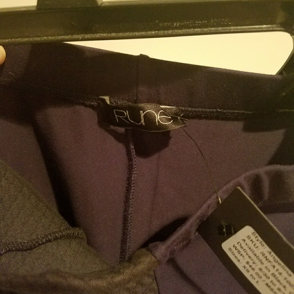 NWT Rune deep purple with black knit leggings - Picture 2 of 6